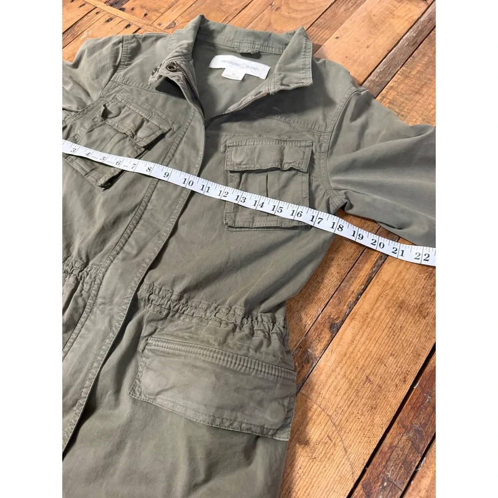 Utility Field Jacket Womens XS Olive Green Military Gorpcore Safari Workwear
